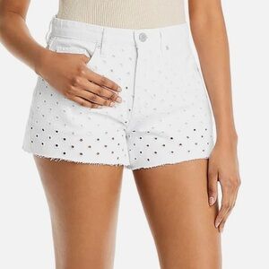 Blank NYC Eyelet Embroidered Jean Shorts Multiple Sizes In White NWT